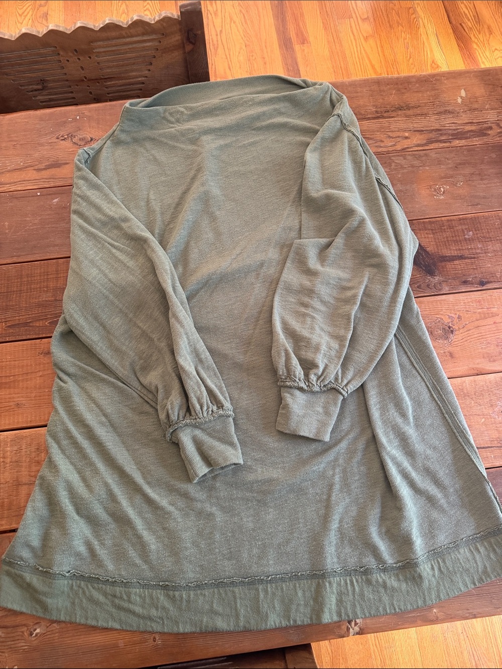 Olive Green Long Sleeve Tunic Top